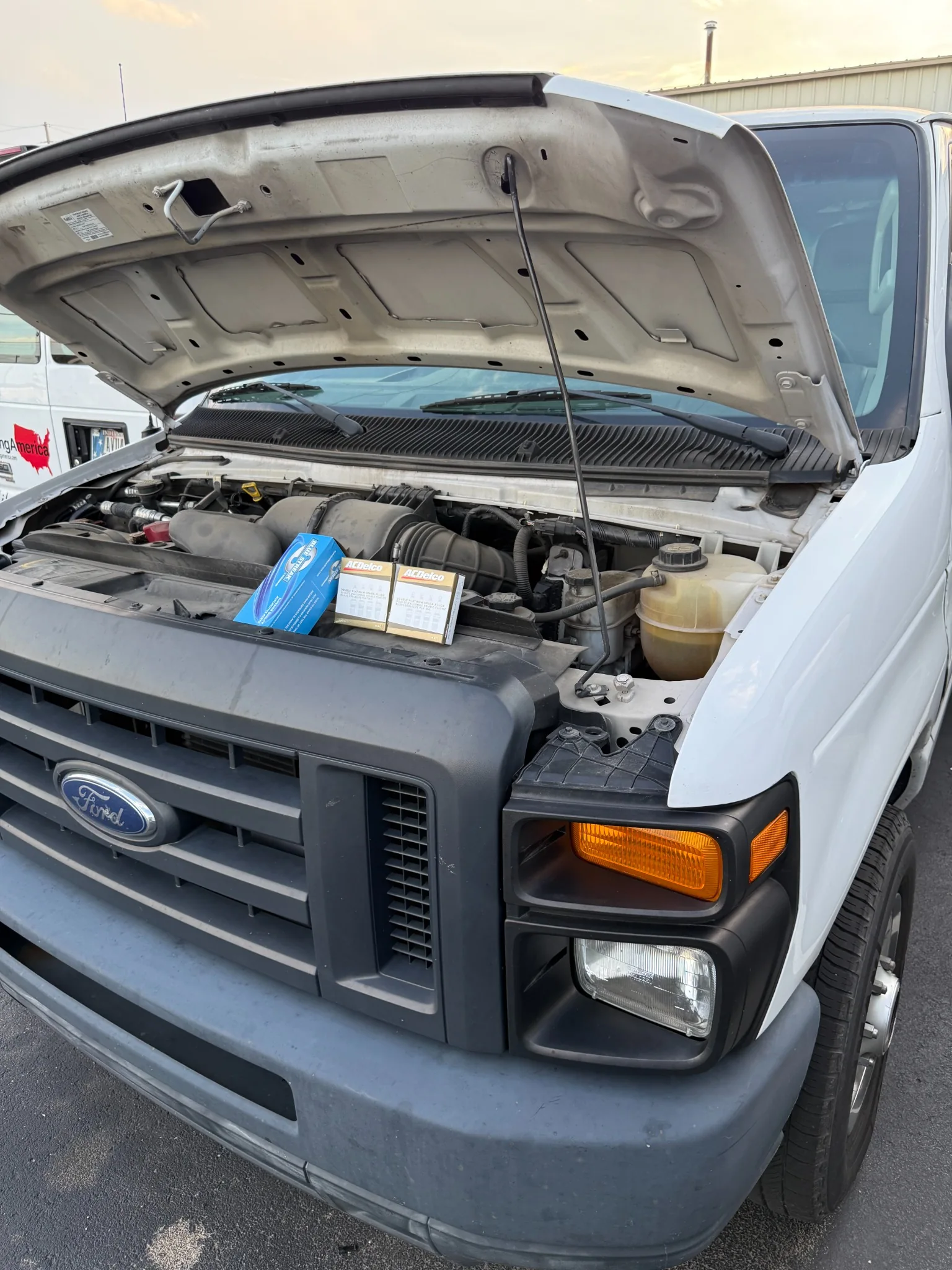 Ford fleet vehicle receiving maintenance