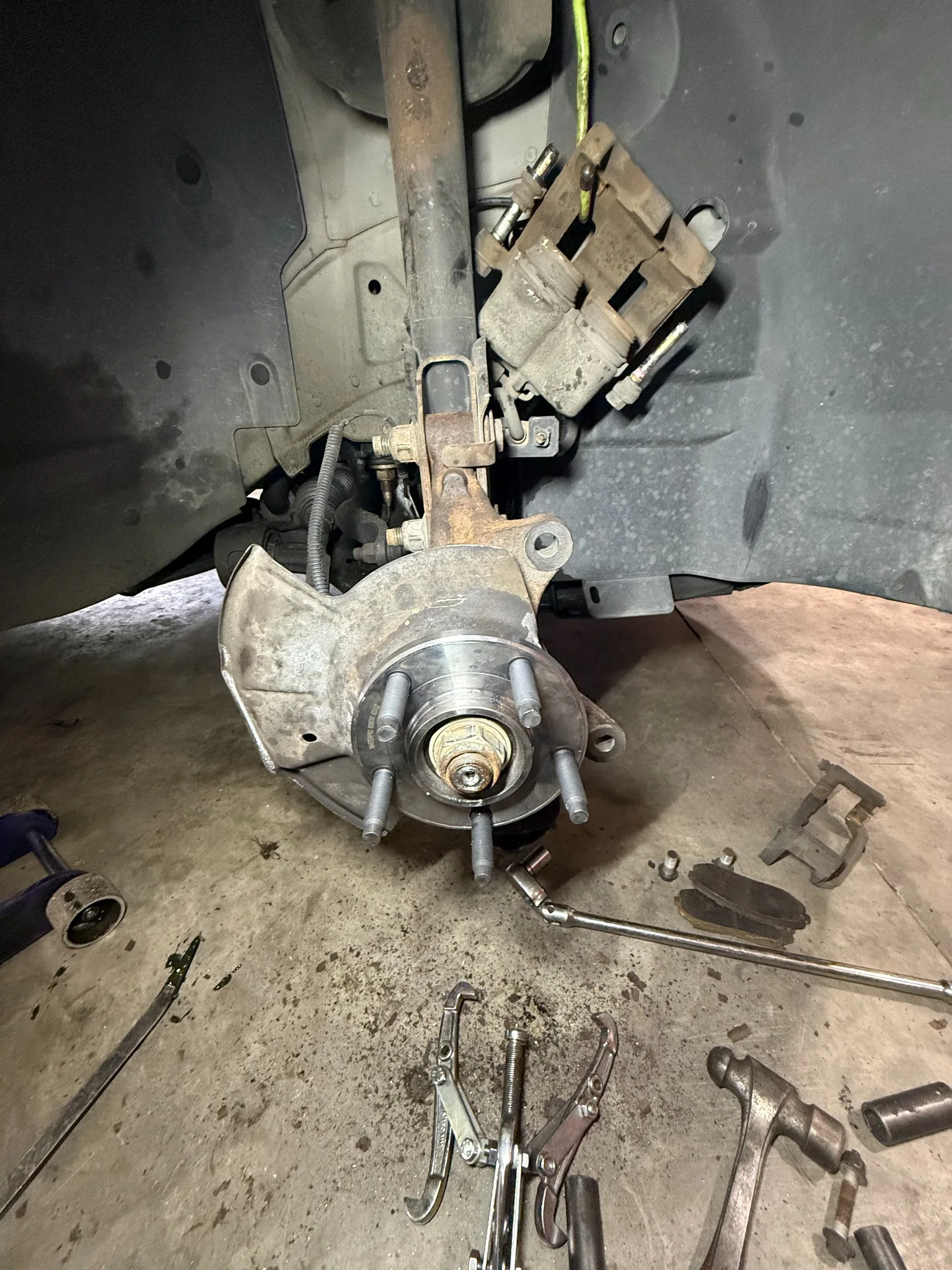 Front hub and brake service